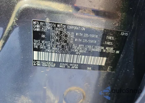 2016 Toyota Rav4 Limited z USA, uszkodzony, nr VIN JTMDFREV0GD183122